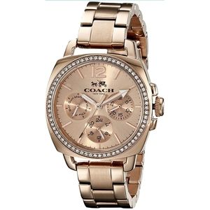 Coach Mini Boyfriend Rose Gold Glitz Watch
